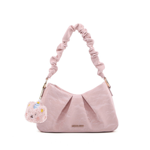 Ruched Dune-Textured Tote – Soft Slouchy Shoulder Bag