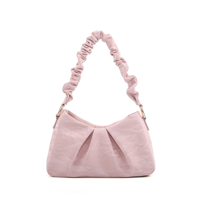 Ruched Dune-Textured Tote – Soft Slouchy Shoulder Bag