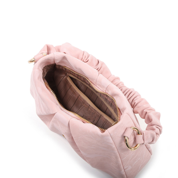 Ruched Dune-Textured Tote – Soft Slouchy Shoulder Bag