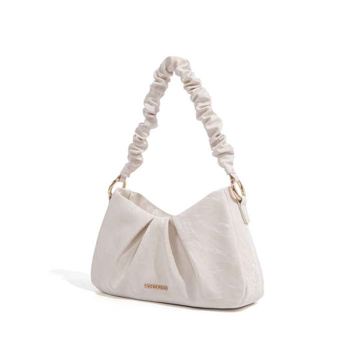 Ruched Dune-Textured Tote – Soft Slouchy Shoulder Bag