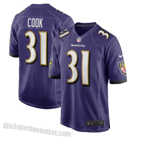 Baltimore Ravens Dalvin Cook #31 Purple Replica Jersey