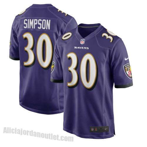 Baltimore Ravens Trenton Simpson #30 Purple Replica Jersey