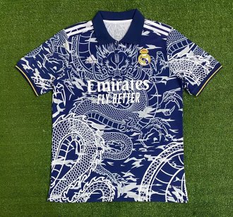 23/24 Real Madrid Dragon pattern Upper Blue Special Edition Fans 1:1 Soccer Jersey