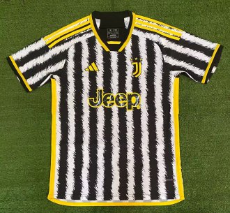23/24 Juventus Home White And Black Fans 1:1 Soccer Jersey