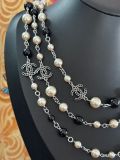 Collana Chanel  lunga 154cm catena argento