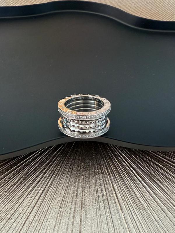 Anello Bvlgari B.Zero - 3 fasce argento con brillantini