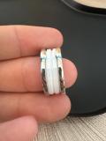 Anello Bvlgari B.Zero - Due fasce ceramica bianco base argento
