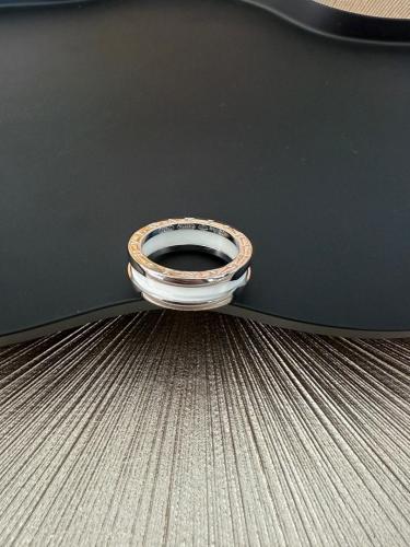 Anello Bvlgari B.Zero - 1 fascia ceramica bianco base argento