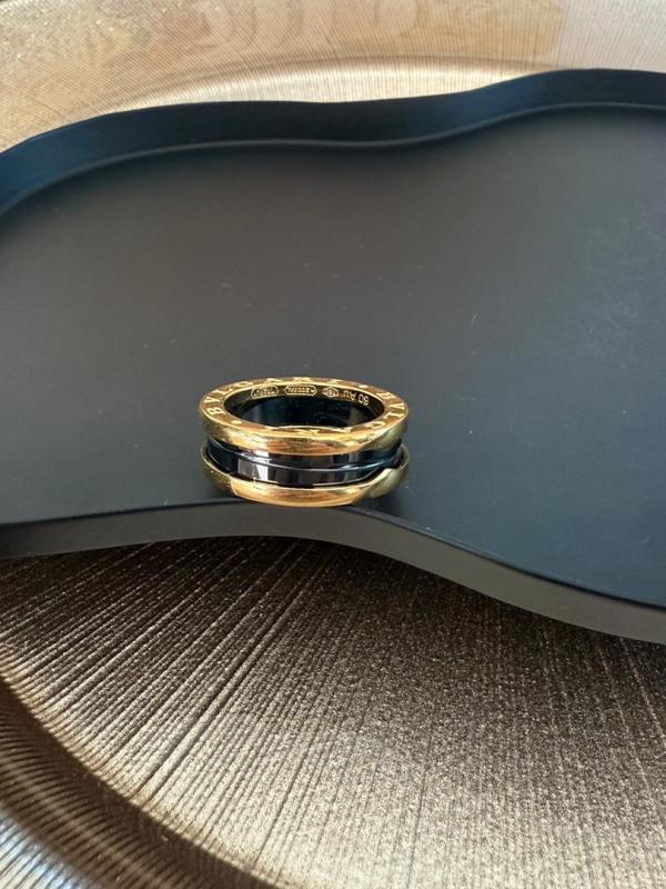 Anello Bvlgari B.Zero 1 fascia ceramica nera base oro