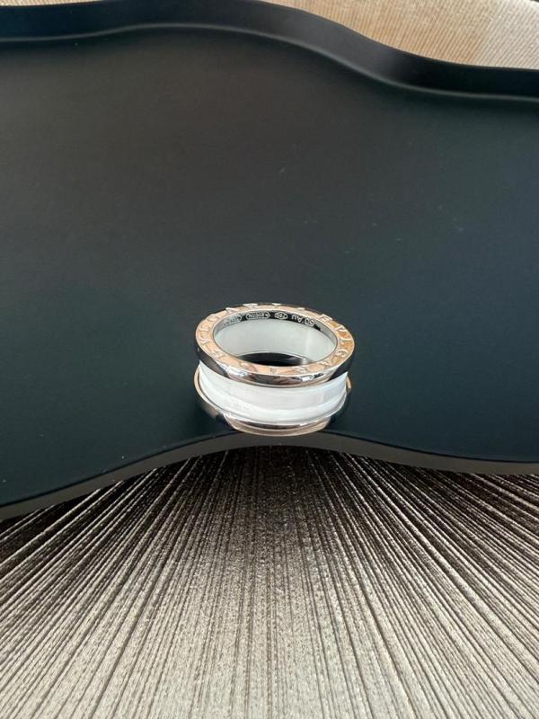 Anello Bvlgari B.Zero - Due fasce ceramica bianco base argento