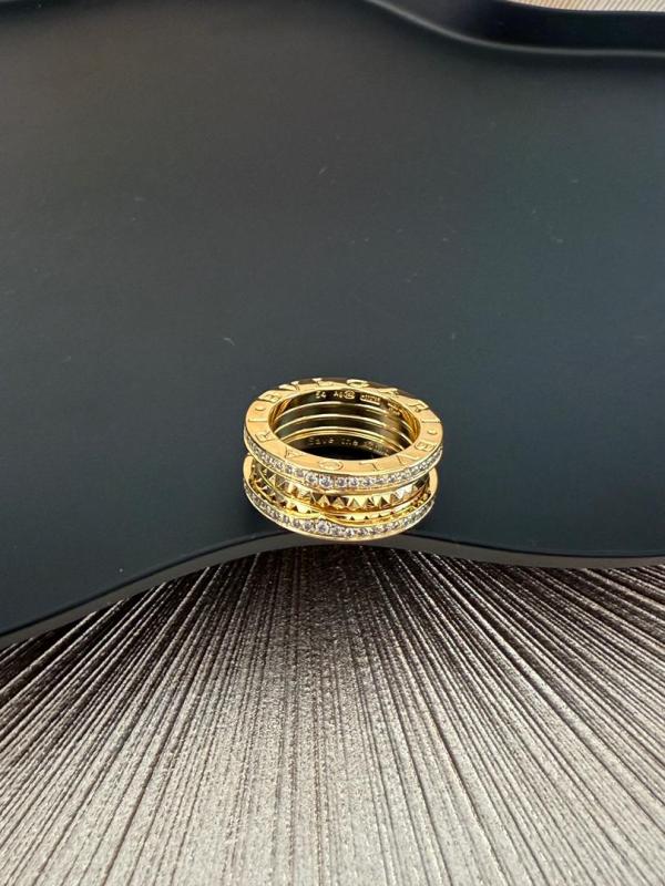 Anello Bvlgari B.Zero - 2 fasce oro con brillantini