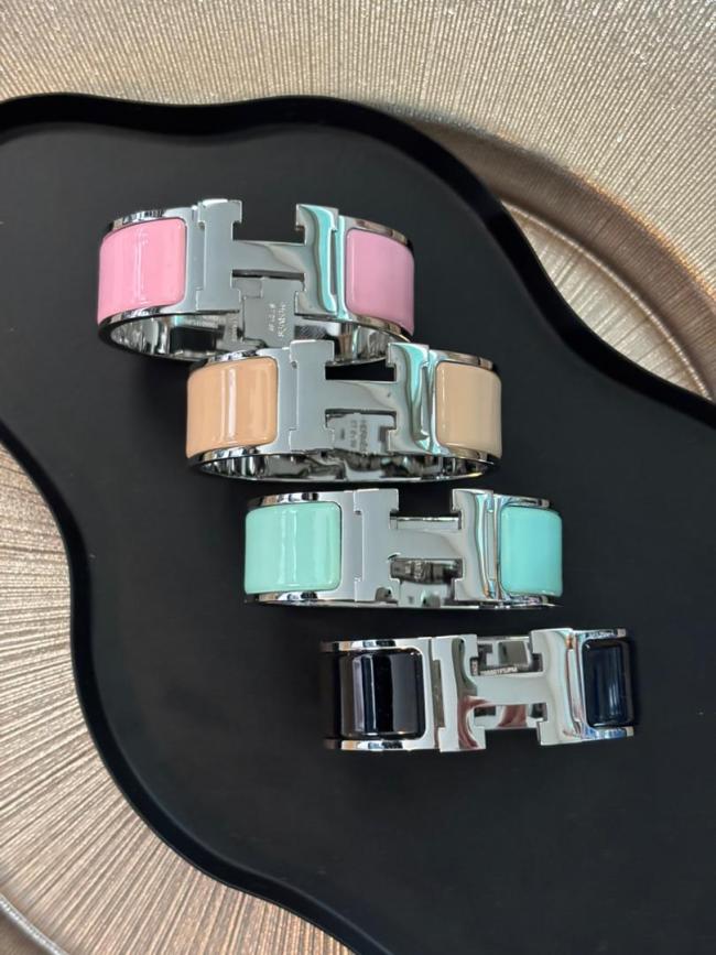 Bracciali clic Hermes Largo 2cm misura 17 base Silver