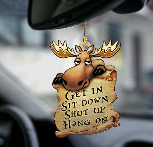 Moose get in moose lover two sided ornament