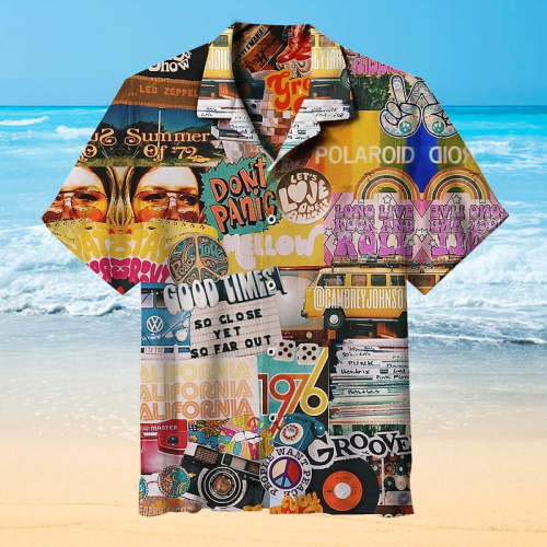 70s Vintage Vibe Collage|Universal Hawaiian Shirt