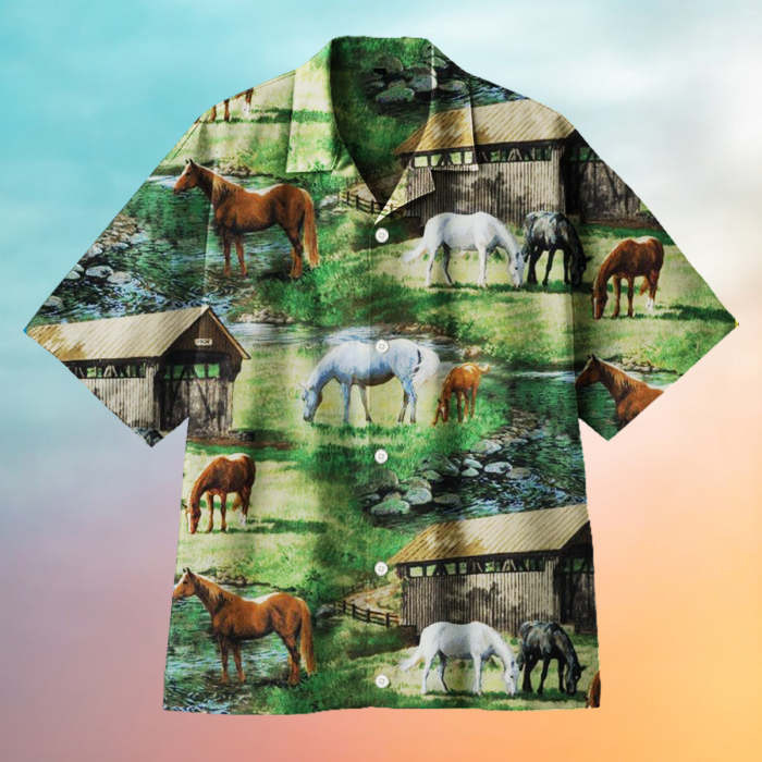 Powerful Racehorse In The Racetrack Universal Hawaiian Shirt