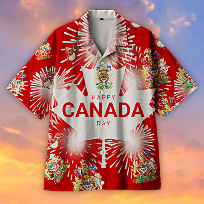 I LOVE MY MOTHERLAND, Canada Day Hawaiian shirt