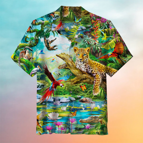 Vintage Zoo Painting Art Hawaiian Shirt