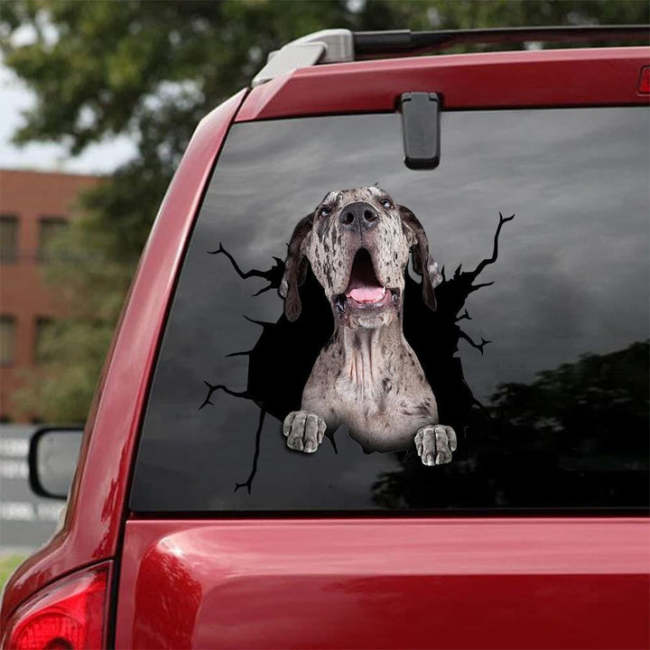 Great Dane Crack Sticker Dogs Lover 4