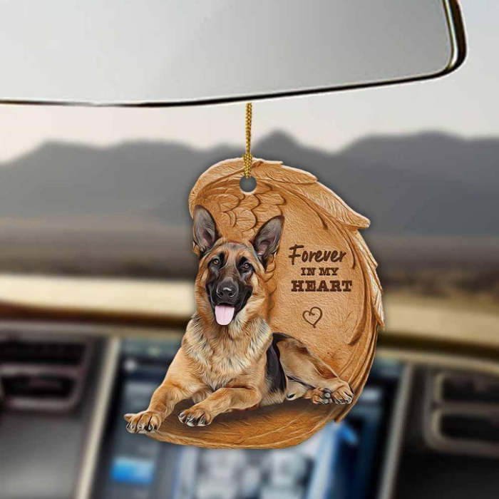 German shepherd forever in my heart hanging ornament-2D Effect