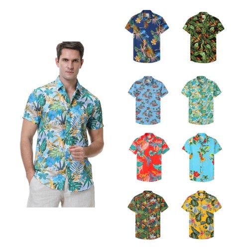 Men's Casual Printed Hawaiian Shirt