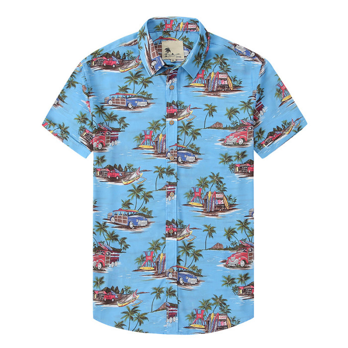 Men's Casual Printed Hawaiian Shirt