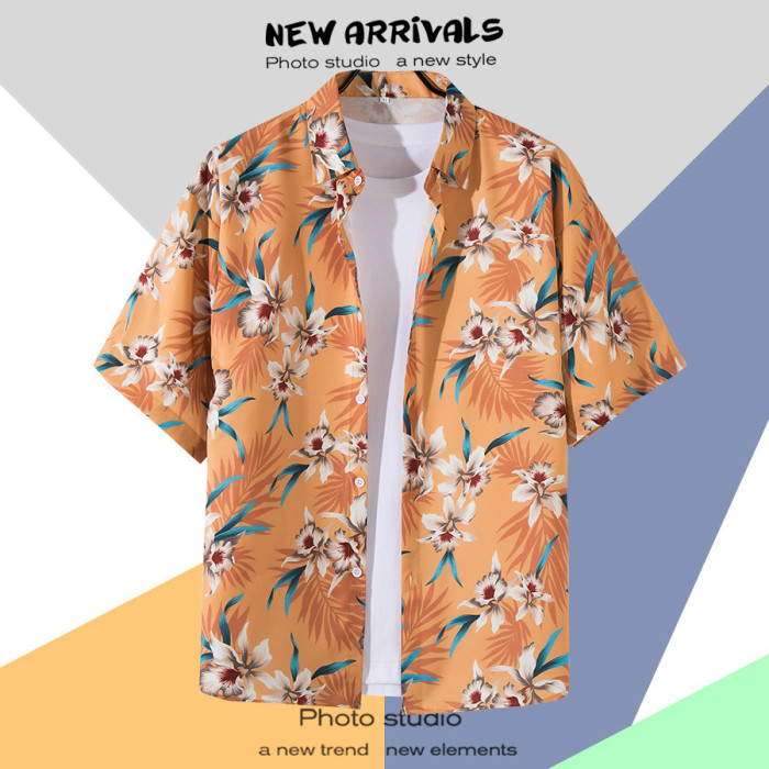 Men's Casual Printed Hawaiian Shirt