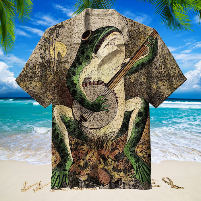 banjo frog | Unisex Hawaiian Shirt