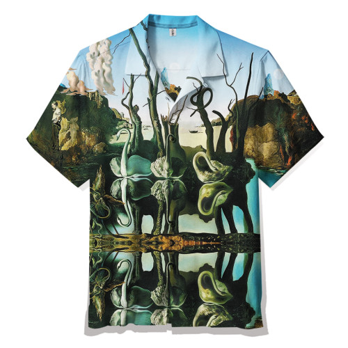 Salvador Dalí - Swans Reflecting Elephants | Unisex Hawaiian Shirt