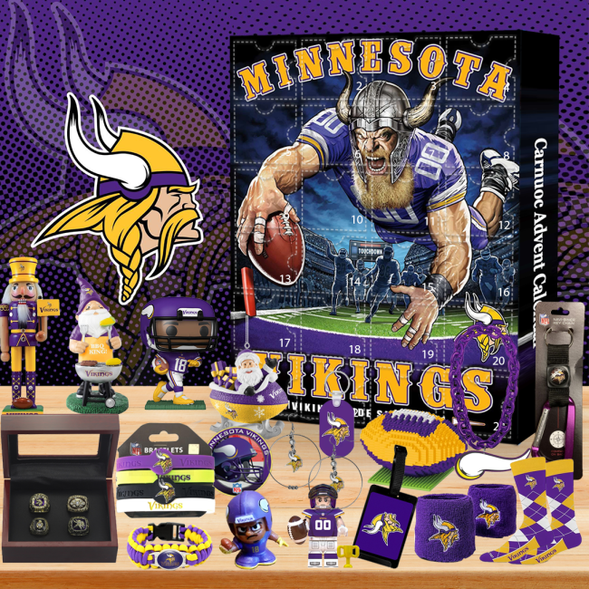 Minnesota Vikings 2024 Advent Calendar -- The One With 24 Little Doors