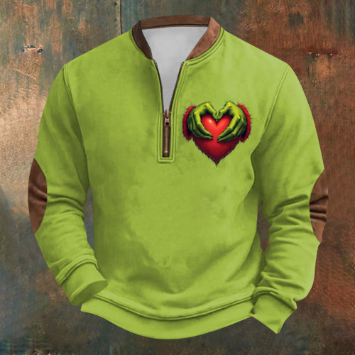 Grinch Zipper crewneck sweatshirt-12 | Men's Sweatshirt