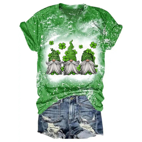 Gnome Clover Print Tie Dye |  Unisex T-SHIRT
