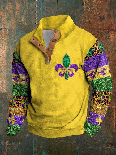 Men's Retro Mardi Gras Print Sweatshirt | Men's Sweatshirt