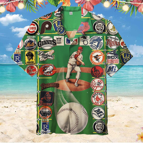 Vintage Classic MLB Baseball Team LOGO | Hawaiian Shirt