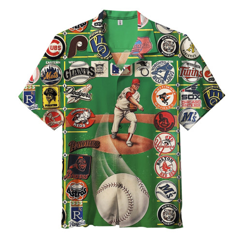Vintage Classic MLB Baseball Team LOGO | Hawaiian Shirt