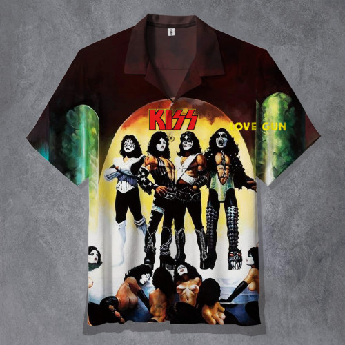 Kiss-Love Gun | Unisex Hawaiian Shirt