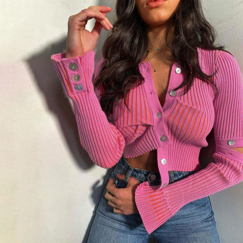 Navel-baring irregular hem sweater | Women's clothing 2024