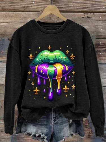 Valentine’s Day Lips | Perfect Color Print Casual Pullover Sweatshirt