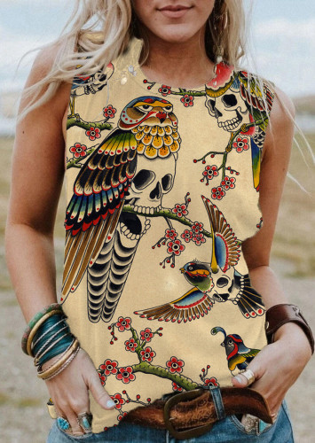 Skeleton Eagle-Women's Print Vest