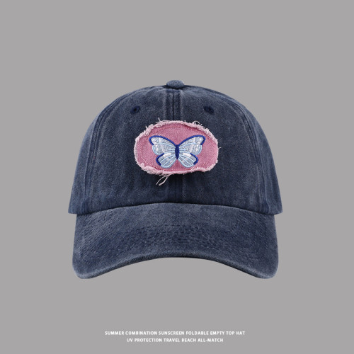Retro Versatile fashionable sun hat bow denim baseball cap
