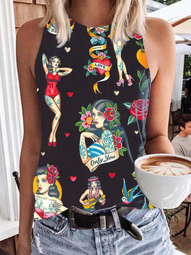 LOVE GIRL-Women's Print Vest