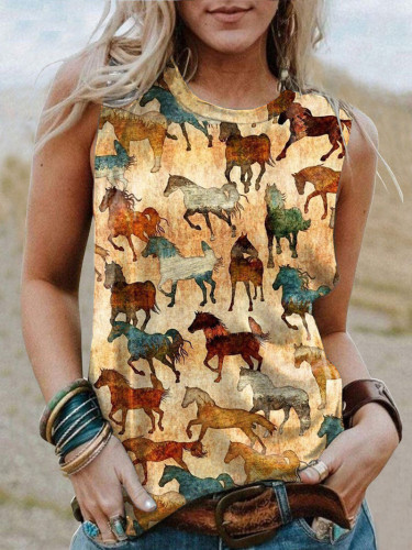 Horse-Women's Print Vest