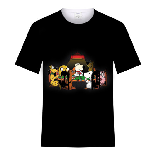 Cartoon character dogs playing poker  |  Unisex T-SHIRT