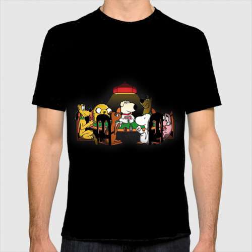 Cartoon character dogs playing poker  |  Unisex T-SHIRT
