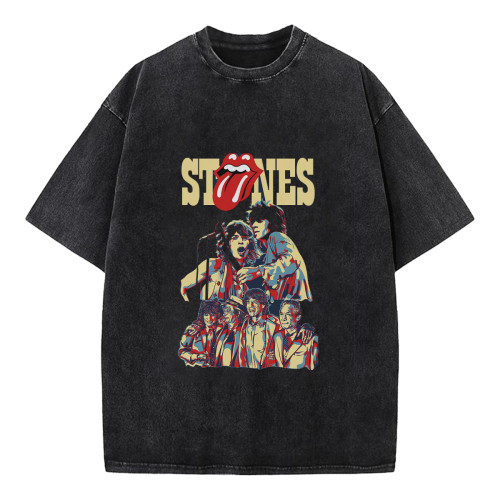 The Rolling Stones are the living definition of rock 'n' roll | Unisex Washed Cotton T-Shirt - Fashion Retro Style, Breathable & Sweat-Wicking