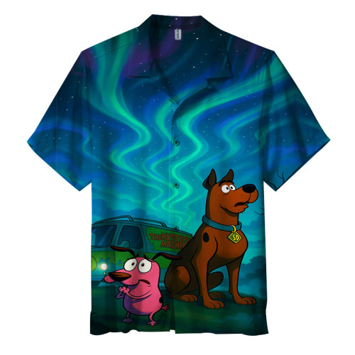 Scooby-Doo and Courage the Cowardly Dog | Unisex Hawaiian Shirt