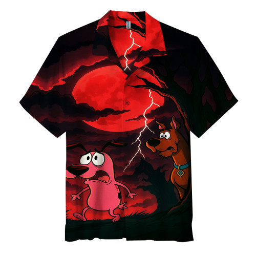 Scooby-Doo and Courage the Cowardly Dog | Unisex Hawaiian Shirt