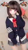 MOZU DOLL 130cm 新作ヘッドRubiちゃん+TPE製ボディ ロリータアニメドール ソフトビニール製ヘッド 等身大ラブドール 宣伝画像と同じ制服も付属　【新品キャンペーン 一つ硬めビニールヘッド+一つ軟性tpeヘッド】