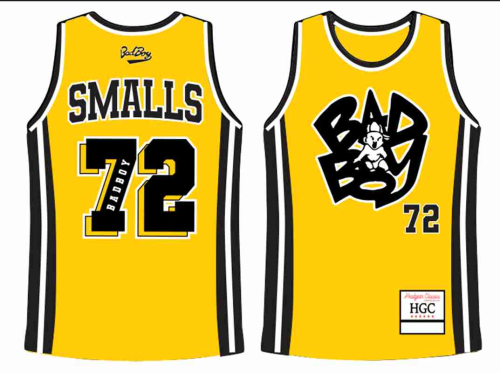 Bad Boy Movie 72 YELLOW BIGGIE SMALLS BASKETBALL Jersey Yellow