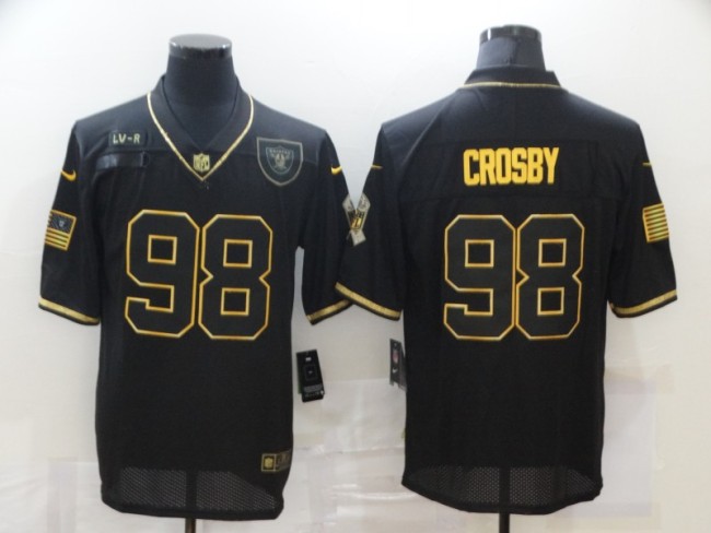Oakland Raiders 98 Sidney Crosby Football Jersey Salute the golden letter