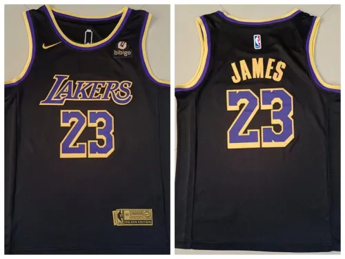 Nike Los Angeles Lakers 23 LeBron James Basketball Jersey black